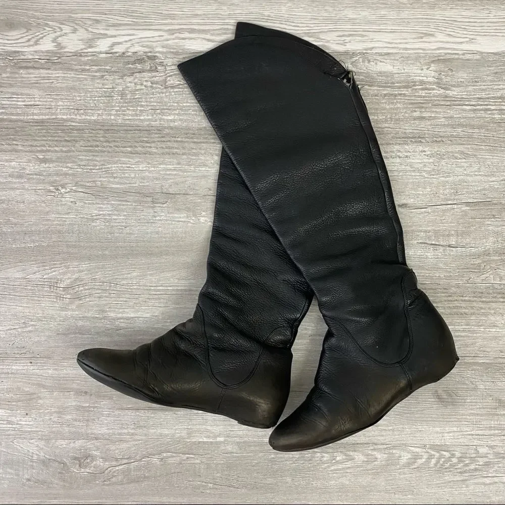 Via Spiga Pebble Genuine Leather Tall Boots